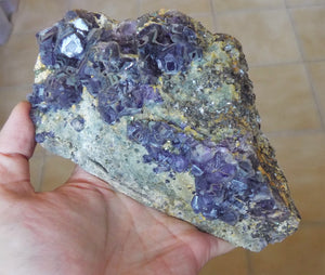 Gemmy Purple Fluorite on Pyrite Mineral Specimen Crystal Stone FLR10258