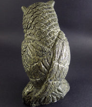 Large Peru Pyrite Hand Carved Wild Owl Stone Display Figurine Sculpture