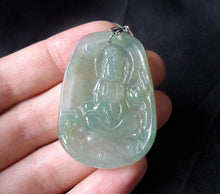 A Grade Icy Guanyin Kwan Yin Goddess of Mercy Jadeite Jade Pendant JD10102