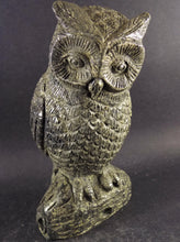 Large Peru Pyrite Hand Carved Wild Owl Stone Display Figurine Sculpture