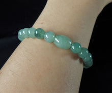 Natural A Grade Green Semi Icy Jadeite Jade Unisex Bead Bracelet JD10161