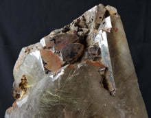 Large Rutilated Red Hermatite Alligator Smoky Quartz Crystal Semi Polished Mineral Specimen