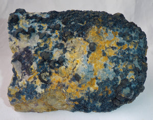 Gemmy Blue Fluorite Cube on Pyrite Mineral Specimen Crystal Stone FLR10253
