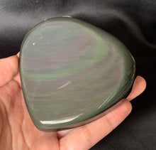 Big Rainbow Obsidian Heart Crystal Stone Palm Stone - OB10253