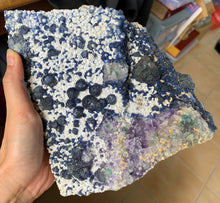 Extra Large Raw Gemmy Blue Fluorite Quartz Matrix Crystal Mineral Specimen FLR10323