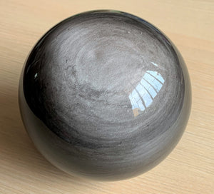 Silver Sheen Obsidian Crystal Spheres - Various Sizes from 50mm to 113mm