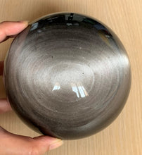 130mm Large Silver Sheen Obsidian Crystal Sphere Stone Decor - SOB10132