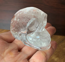 Top Clear  Quartz Stone Crystal Skull Hand Carved Sculpture CQ10266