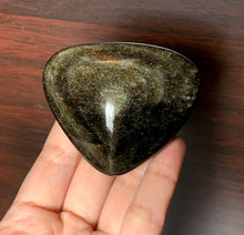 Gold Obsidian Polished Heart Shape Crystal Tumble Stone Palm Stone Decor - GOB10183
