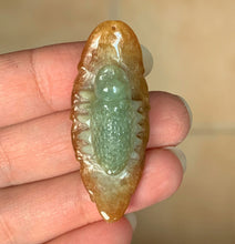 A Grade Jadeite Jade Yellow and Green Beetle Bug Pendant JD10191