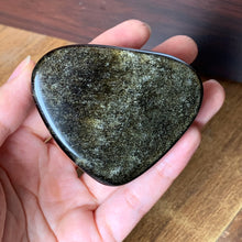 Gold Obsidian Polished Heart Shape Crystal Tumble Stone Palm Stone Decor - GOB10183