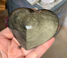 Big Gold Sheen Obsidian Heart Crystal Stone Palm Stone - GOB10158