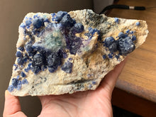 Big Raw Gemmy Rainbow Blue Fluorite Quartz Matrix Crystal Mineral Specimen FLR10334