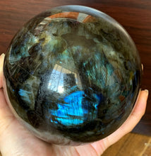Large Flashy Blue Lilo Stitch Rainbow Labradorite Crystal Sphere LAB10176