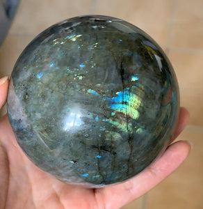 Big Rainbow Labradorite Polished Crystal Sphere LAB10182