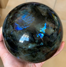 Large Flashy Blue Lilo Stitch Rainbow Labradorite Crystal Sphere LAB10176