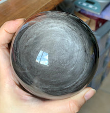 Silver Sheen Obsidian Crystal Spheres - Various Sizes from 50mm to 113mm