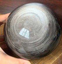 Rare Large Silver Sheen Obsidian Stone Crystal Sphere 140mm - SOB10151