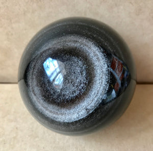 Silver Sheen Obsidian Polished Crystal Sphere Stone Decor Various Sizes