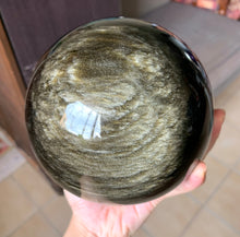 Large Gold Sheen Obsidian Stone Mineral Crystal Sphere - GOB10209