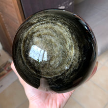 140mm Large Gold Sheen Obsidian Black Crystal Sphere