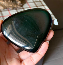 Big Rainbow Obsidian Heart Crystal Stone Palm Stone - OB10346