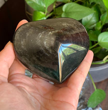 Big Gold Sheen Obsidian Heart Crystal Stone Palm Stone - GOB10187