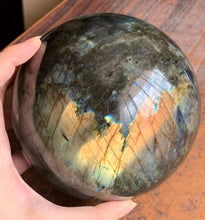 Large Flashy Blue Rainbow Labradorite Crystal Sphere LAB10170