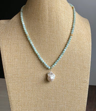 Natural Big Raw Baroque Pearl Jadeite Jade Bead Pendant Necklace