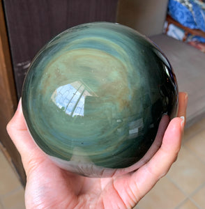 Large Rainbow Obsidian Polished Crystal Sphere Crystal Sphene - OB10319