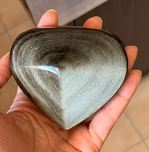 Big Gold Sheen Obsidian Heart Crystal Stone Palm Stone - GOB10185