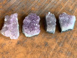 Raw Brazil Amethyst Quartz Crystal Geode Cluster Mineral Specimen