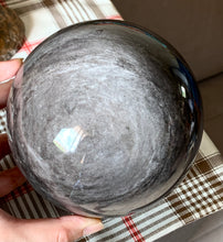 Rare Large Silver Sheen Obsidian Stone Crystal Sphere 140mm - SOB10153