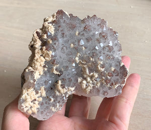 Raw Red Hematite Quartz Chalcopyrite Dolomite Crystal Geode Cluster Mineral Specimen